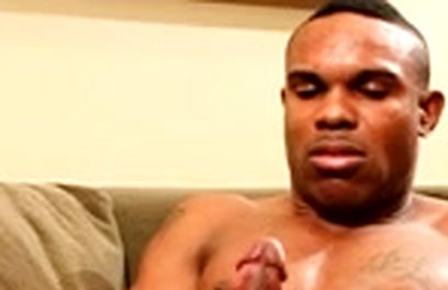 Black gay Dayon wanking off his dick