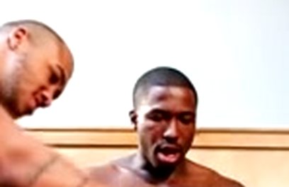 3 black guys playing with a white bitch