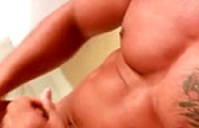 Muscle ebony man Lawson Kane strokes his cock