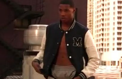 Leon Lance strokes his black cock