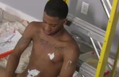 Black twin Lamar Love strokes his dick