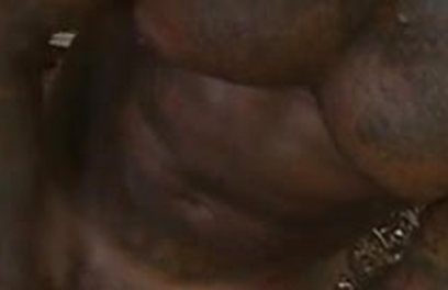 In the jungle, muscled, tattooed Rambo whips out his cock