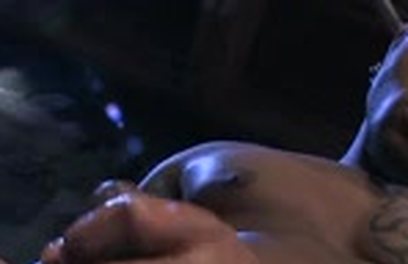 Hung dark stallion Santino Vega jerks his sleek brown cock