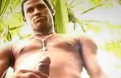 Tall Black Man Masturbates In Nice Outdoors Scene